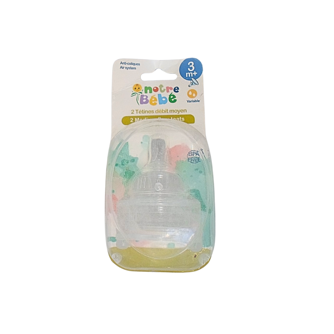 NOTRE BEBE 2 Tetines Debit +3m Variable Maroc