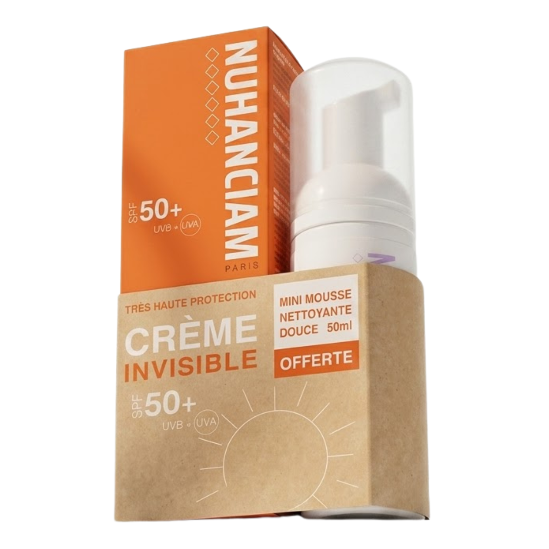 NUHANCIAM Creme Invisible Spf50 50ml+mousse Nettoyent 50ml Duo Pack Maroc