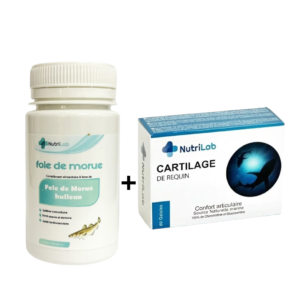 NUTRILAB Foie de Morue 30 Capsules+cartilage de Requin 60 Gelules Maroc