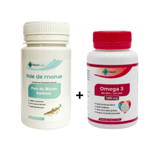 NUTRILAB Omega 3 1000mg 60 Capsules+ Foie de Morue 30 Capsules Duo Pack Maroc
