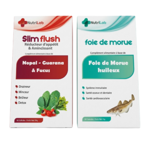 Nutrilab Slim Flush 60 Gelules+Foie De Morue 30 Gelules Pack Maroc