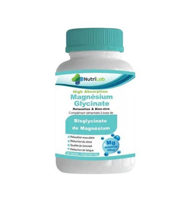 NUTRILAB Magnesium Clycinate 300mg 60 Gelules Maroc