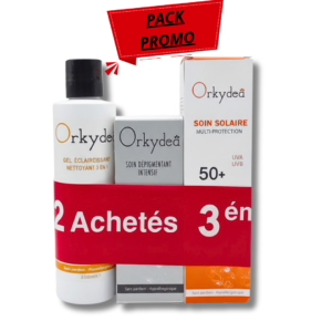 ORKYDEA Gel Nettoyent Eclaircissant+ecran Solaire+soin Anti-Taches Pack Maroc