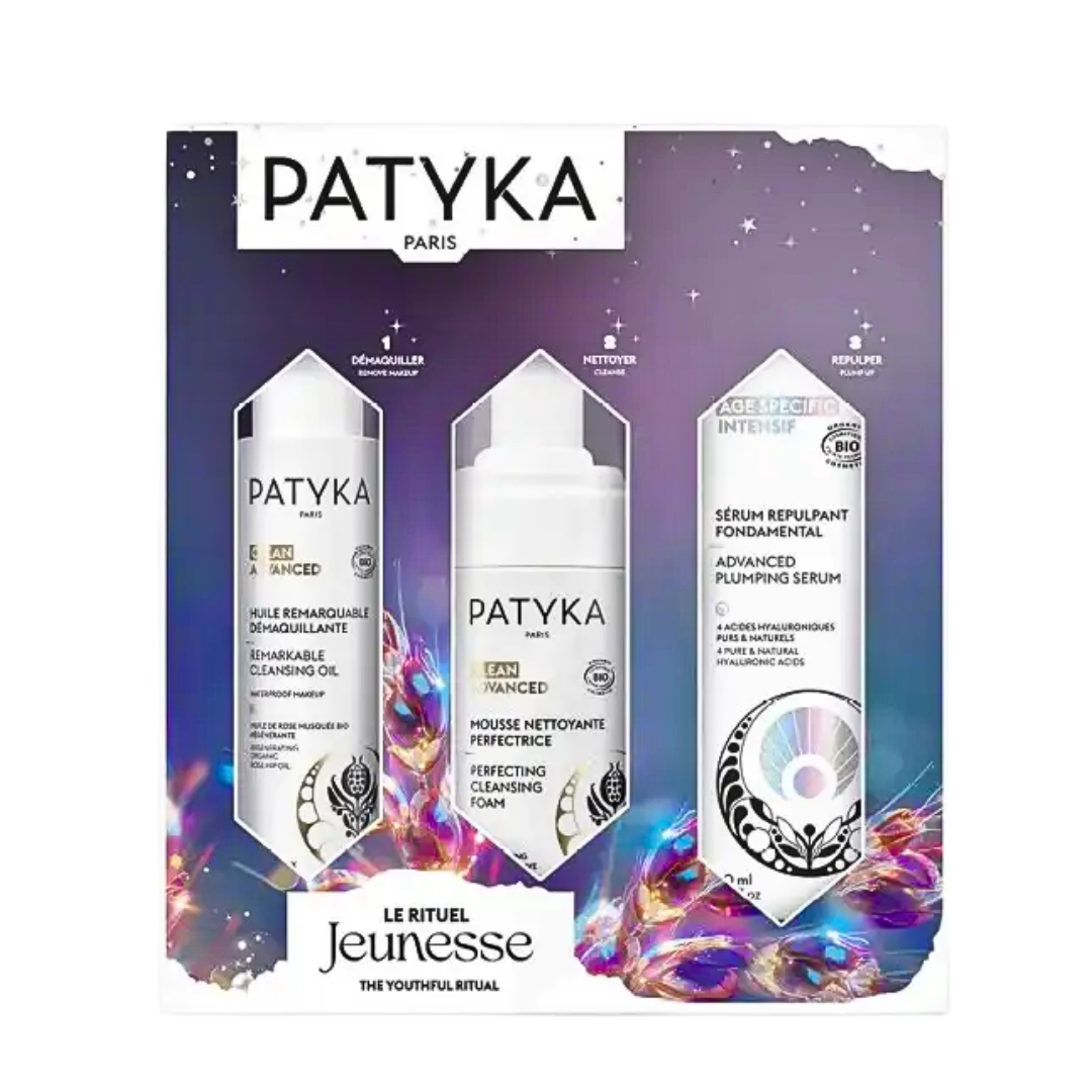 Patyka Le Rituel Jeunesse Huile Demaquillant+mousse Nettoyent+serum Repulpant Coffret Maroc