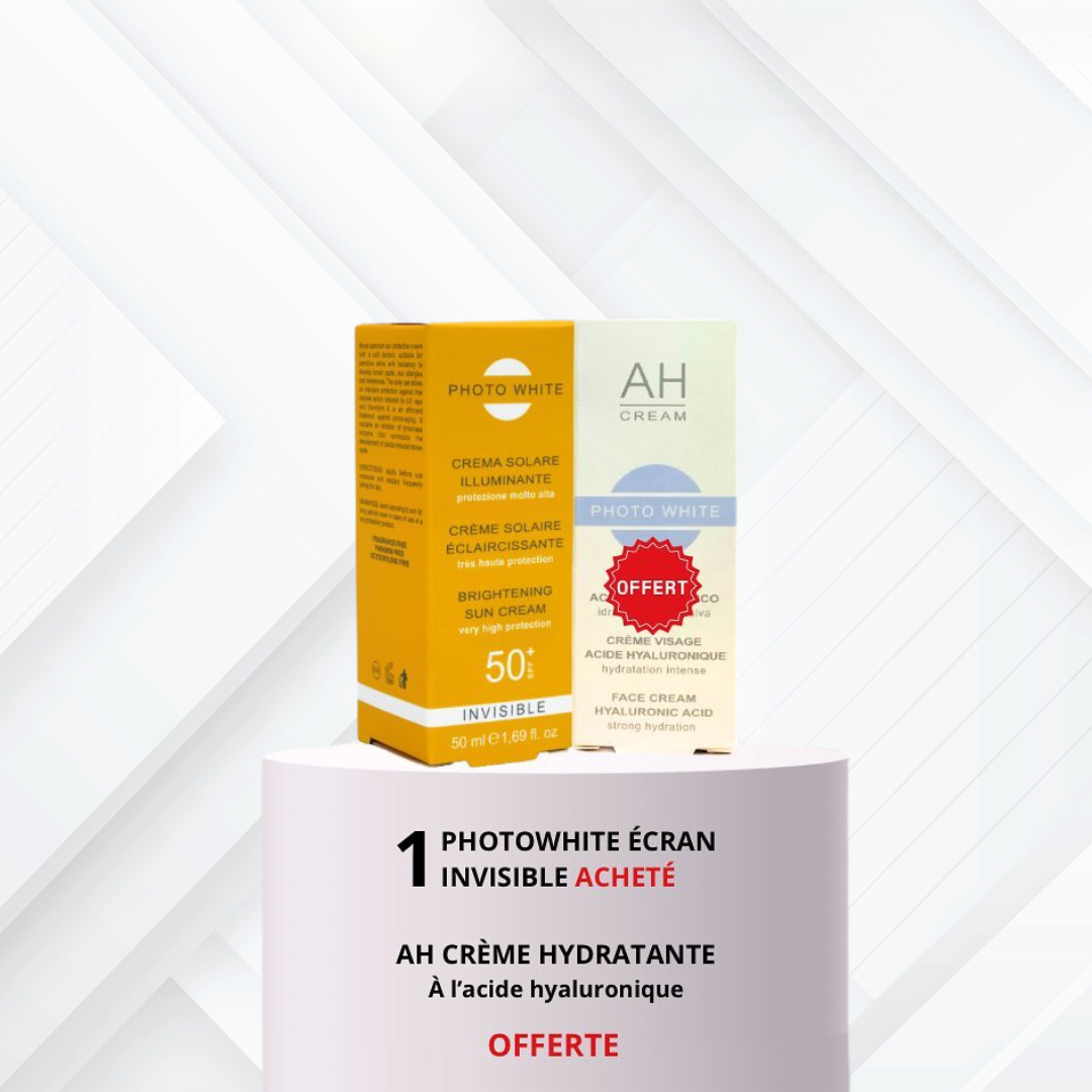 PHOTO WHITE Ecran Invisible SPF 50+ = Ah Cream 30ml Offert Maroc