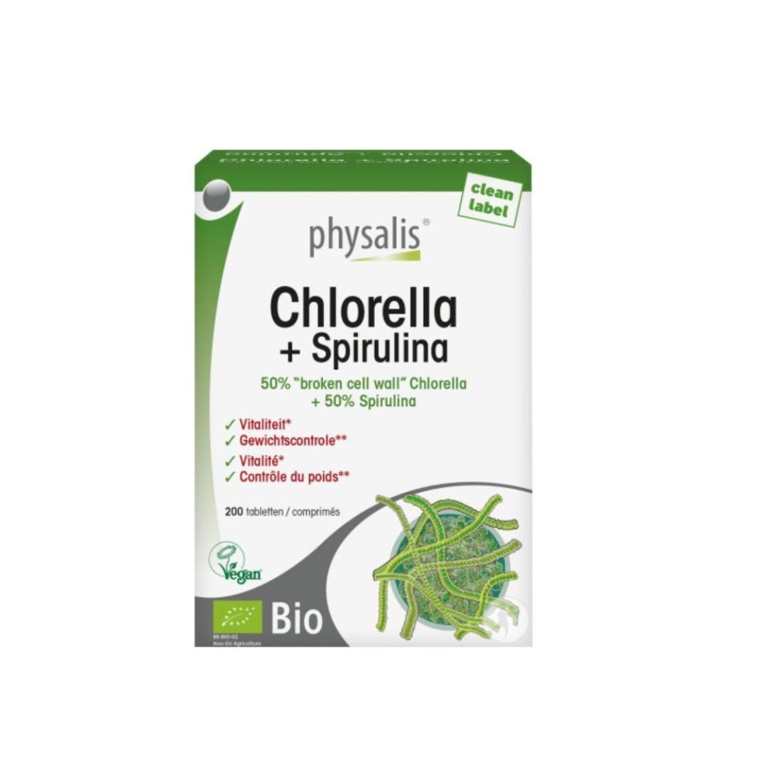 PHYSALIS Chlorella + Spirulina 200 Comprimes Maroc