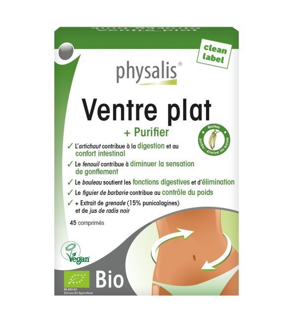 PHYSALIS Ventre Plate +purifier 45 Comprimes Maroc