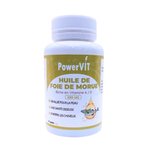 PowerVIT Huile de Foie de Morue 500mg 60 Gelules Maroc
