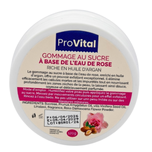 Pro Vital Gommage au Sucre a Base de L’eau de Rose 120g Maroc