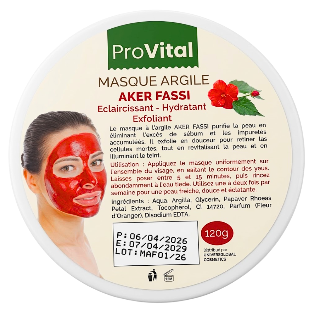 Pro Vital Masque Argile Aker Fassi 120g Maroc