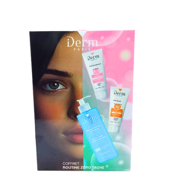 IDERM Coffret Routine Zero Tache Gel Surgras+creme Depigmentante+ecran Maroc