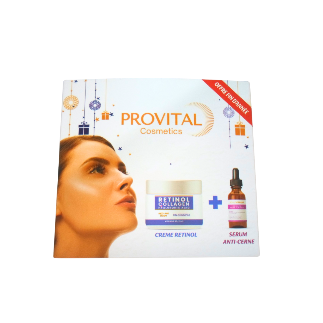 Pro vital Creme Retinol AH+ Serum Anti-Cerne 10ml Pack Maroc