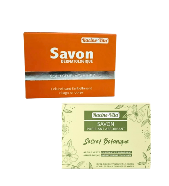 Racine Vita Duo Pack Savon Savon a la Vitamine C +savon Botanique Maroc