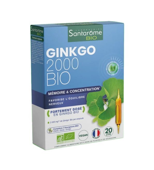 SANTAROME Ginkgo 20 Ampoules Maroc
