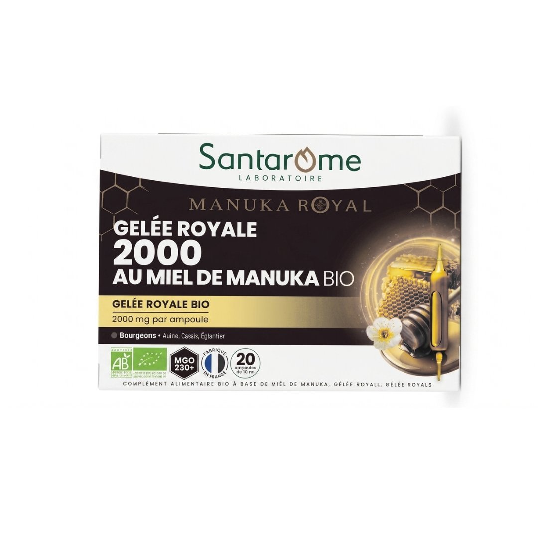 SANTAROME Gelee Royal Miel Manuka 2000mg 20 Ampoules Maroc