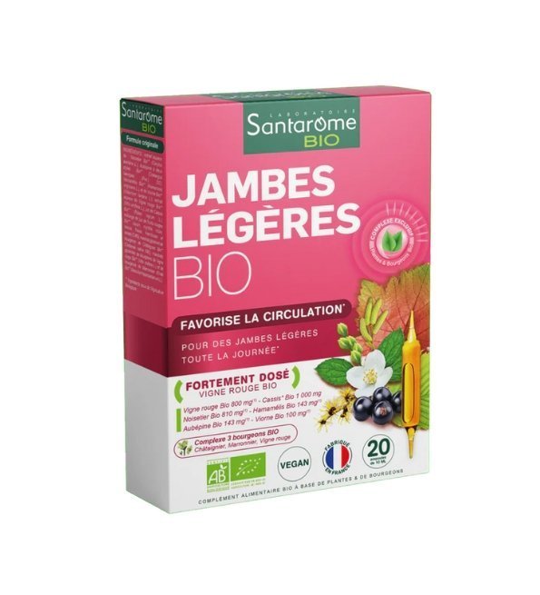 SANTAROME Jambes Legeres Bio 20 Ampoules Maroc