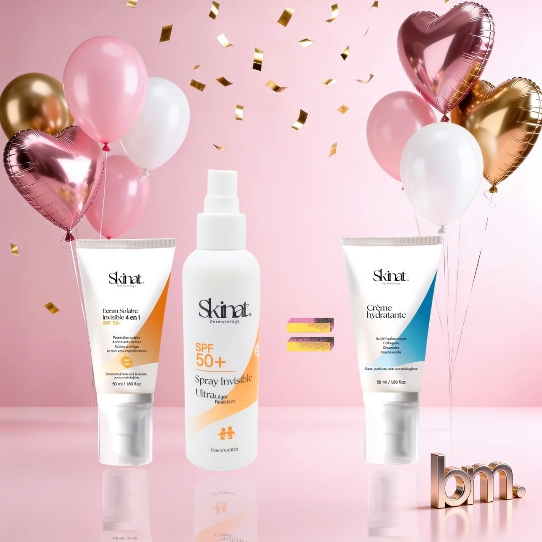 SKINAT Creme Solaire Invisible 4en1 + Spray Invisible = Creme Hydratante Offerte Maroc