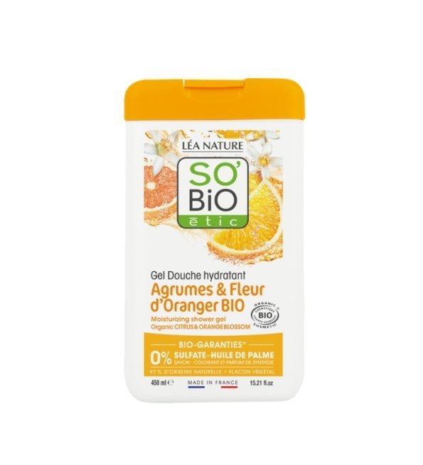 SO BIO Gel Douche Agrumes Fleurs D’oranger 450ml Maroc