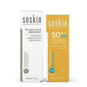 Soskin Duo Anti-Taches & Protection Solaire Creme Depigmentant 30ml + Creme Solaire Riche 50ml Maroc