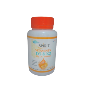 SPIRIT Vitamines d3 & K2 60 Capsules Maroc