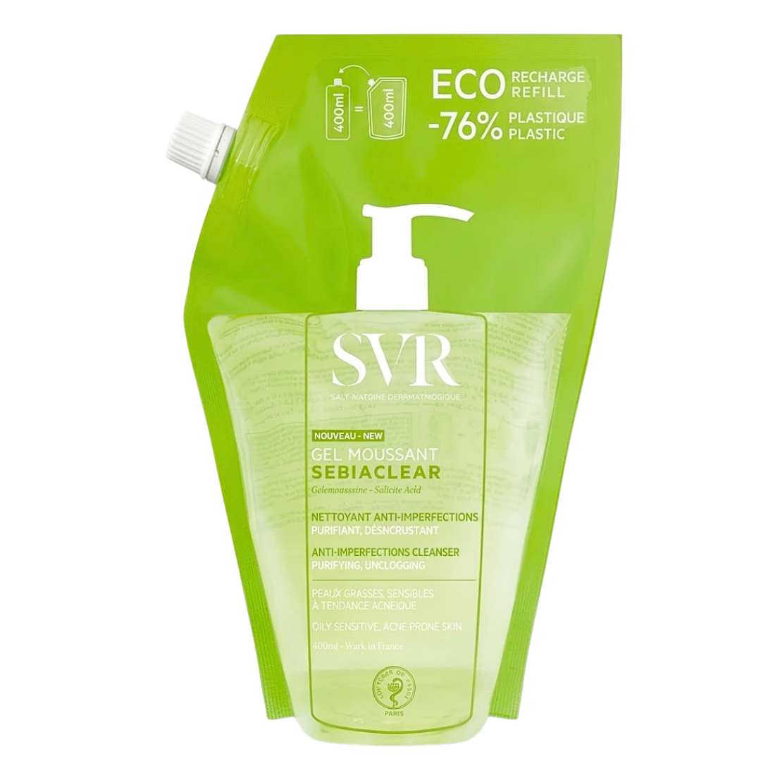 SVR Sebiaclear Gel Moussant 400ml Recharge Refill Maroc
