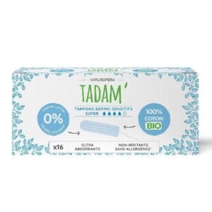 TADAM Tampons Coton Bio Super 16 Unités Maroc