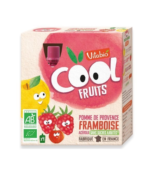 VITABIO Cool Fruits Pomme Framboise 4 X 90g Maroc