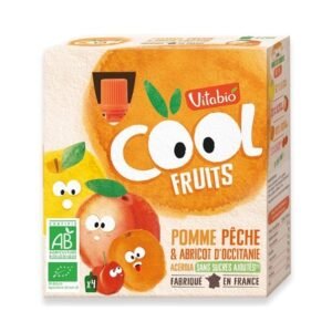 VITABIO Cool Fruits Pomme Peche Abricot 4 X 90g Maroc