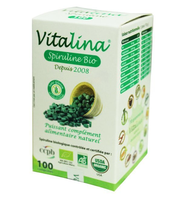 VITALINA Spiruline Bio – 100 Comprimés Maroc