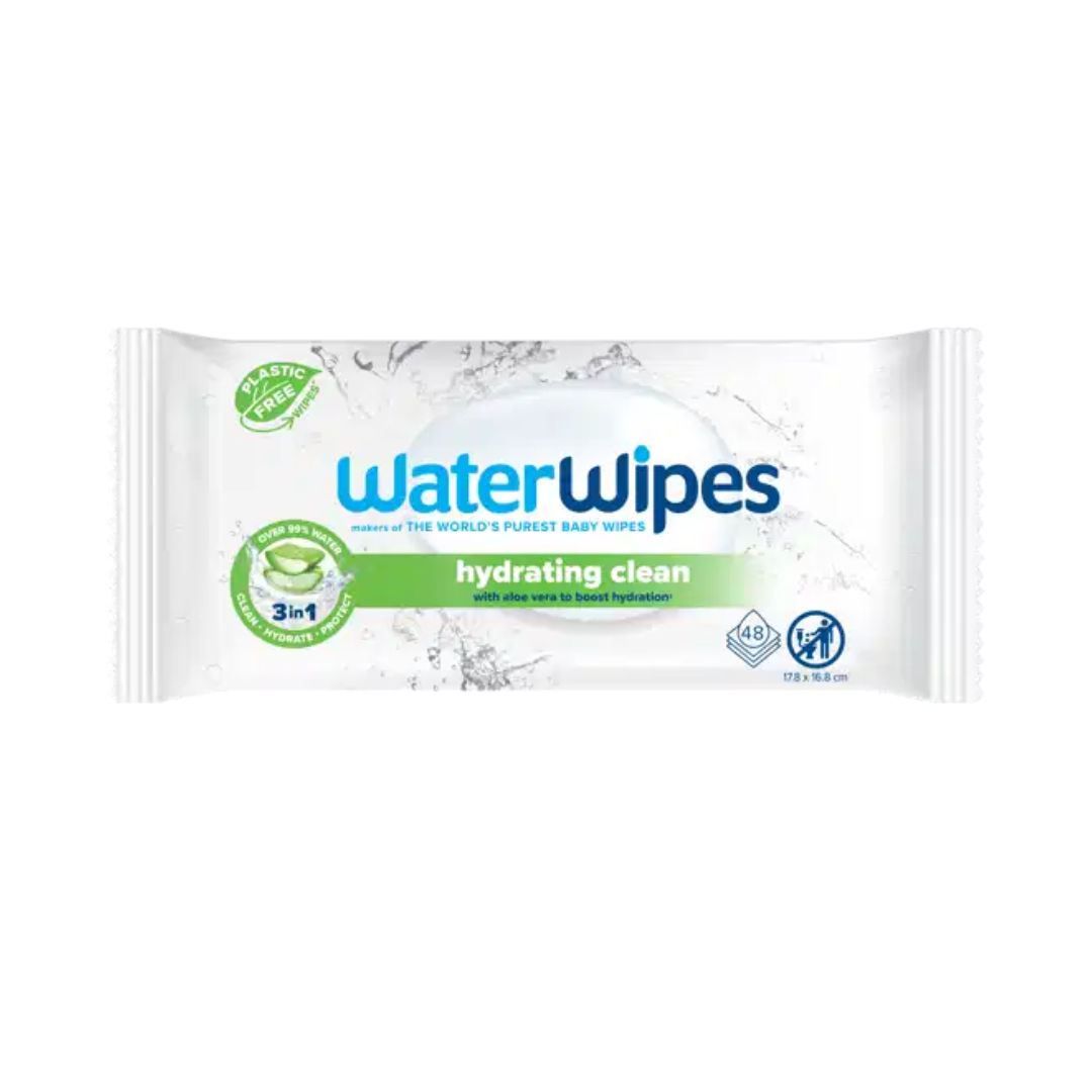 WATERWIPES Lingettes Hydrating Clean With Aloe Vera 48 Pieces Maroc