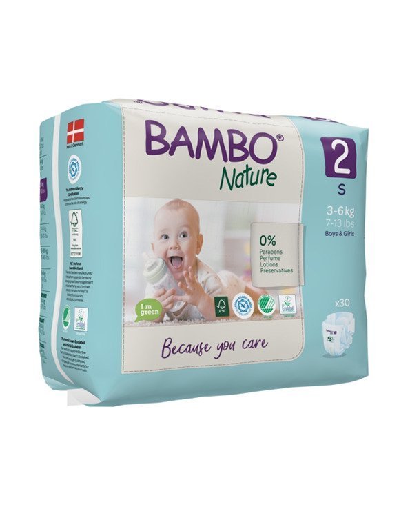 BAMBO NATURE 2, Couches S 3-6kg/30un Maroc