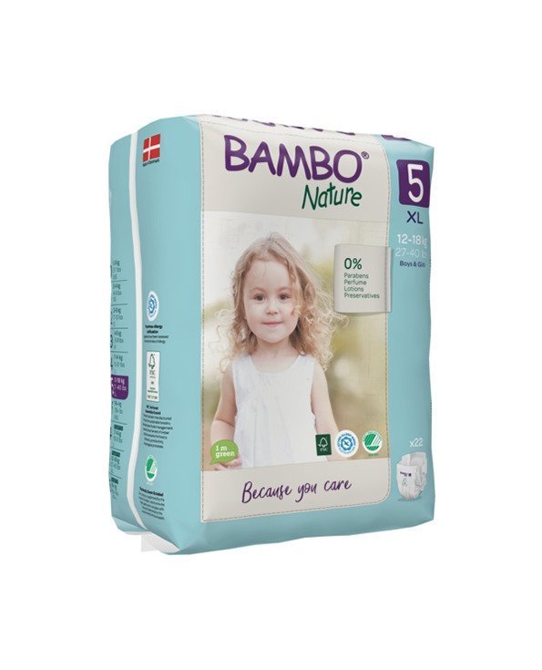 BAMBO NATURE 5, Couches Xl 12-18kg/44un Maroc