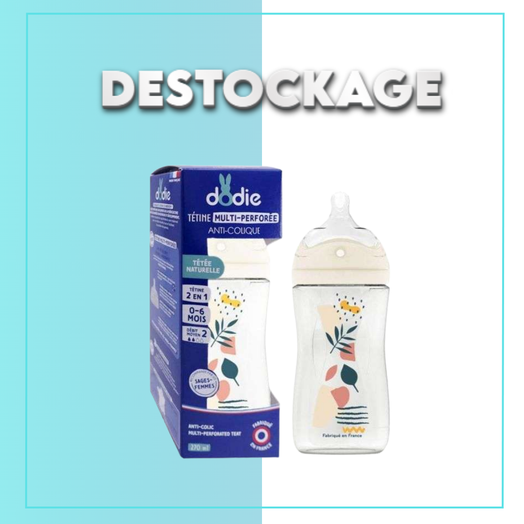 Dodie Biberon Multi Perfore Tetine Debit 2 Rose 0-6mois 270ml – Destockage Maroc