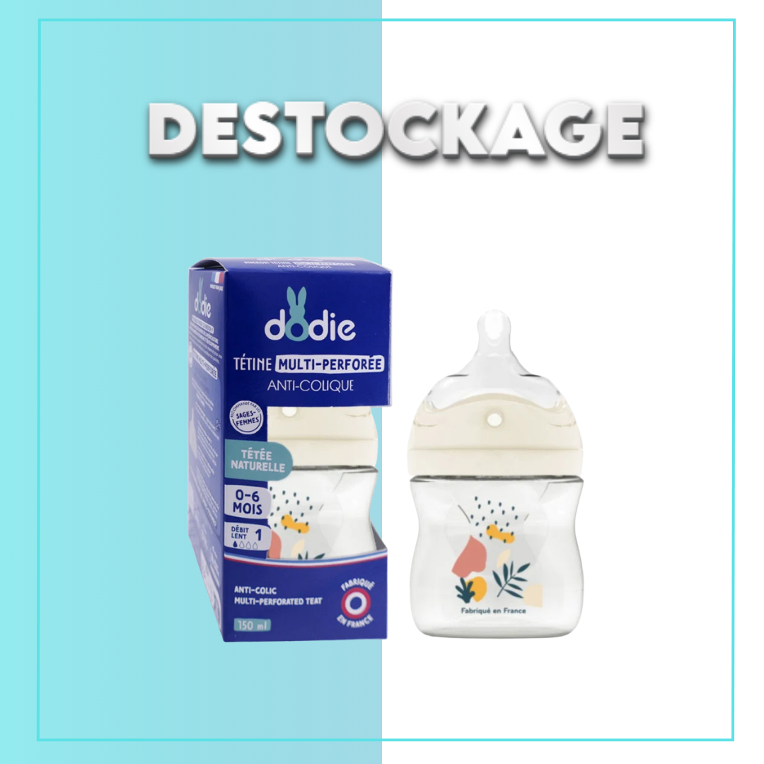 Dodie Biberon Tétine Multi-Perforée Rose 0-6mois 150ml – Destockage Maroc