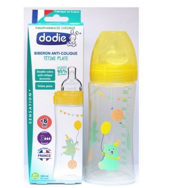 DODIE Biberon Senstation+ Tétine Plate 330ml + 6m Jardin Maroc