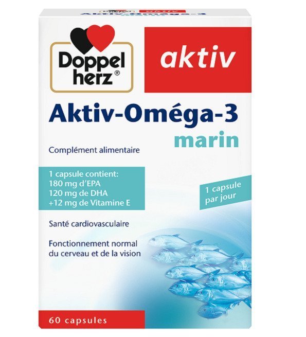 DOPPEL HERZ Aktiv Omega-3 Marin 60 Capsules Maroc