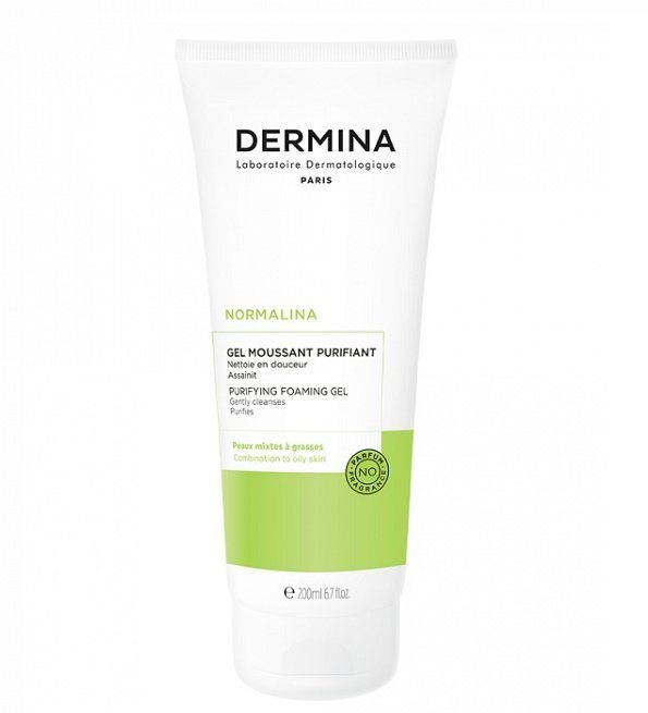 DERMINA Normalina Gel Moussant Purifiant Peaux Mixtes a Grasses 200ml Maroc