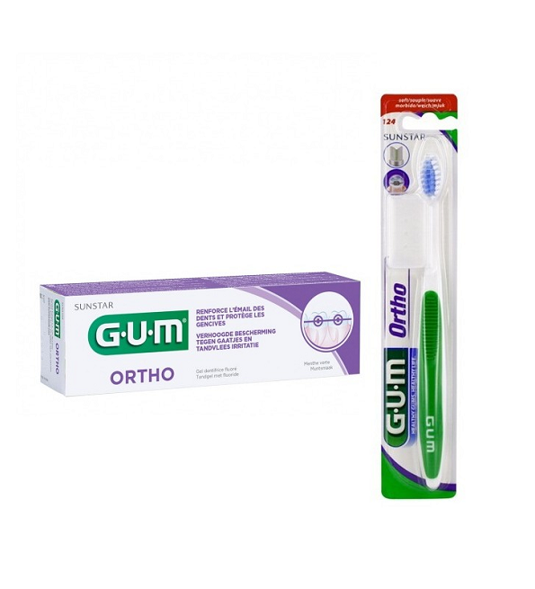 GUM Dent Ortho 75ml+bad Orthontic 124 Pack Maroc