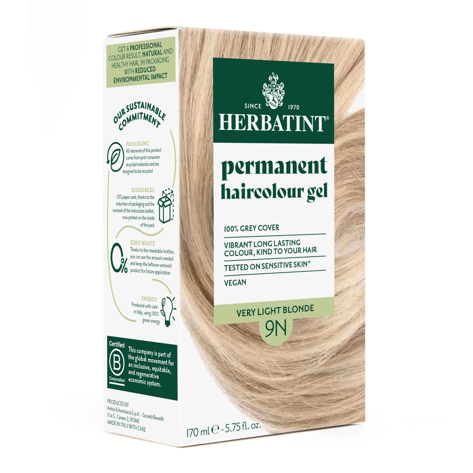 Herbatint Coloration Permanente Blond Miel 9N 170ml Maroc