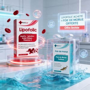 NUTRILAB Lipofolic 30 Gelules = Foie de Morue 30 Gelules Offerte Maroc