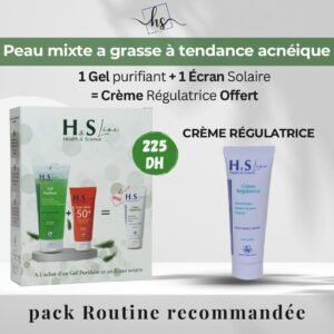 H&S LINE Gel Purifiant 200ml + Ecran Solaire 50ml + Creme Regulatrice 50ml Pack Maroc