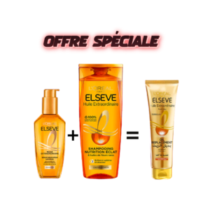 Elseve L’Oreal Paris Elseve Routine Ex Oil Huile 100ml+Shampooing 200ml+Oil Replacement 125ml Maroc