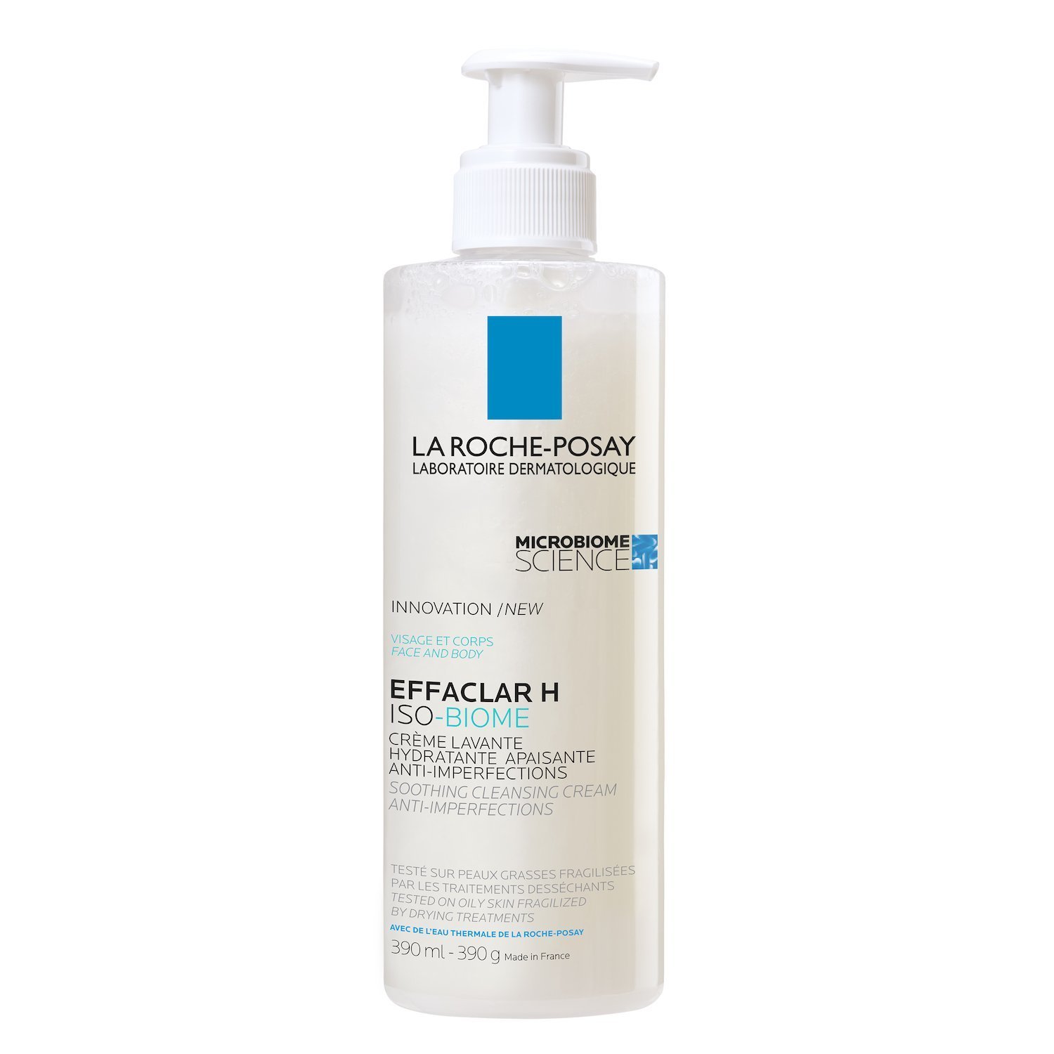 La-Roche-Posay Effaclar H Iso-Biome Crème Nettoyante | Peau Sèche à Tendance Acnéique | 390ml Maroc