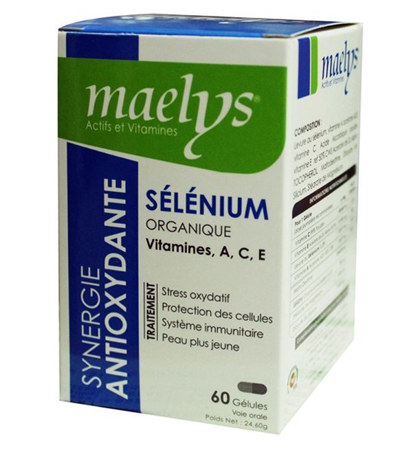 Maelys Sélénium Organique Vitamines A C E – 60 Gélules Maroc