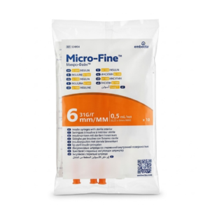 Embecta Micro-Fine Plus Seringue a Insuline 0.5ml Sachets 10pcs Maroc