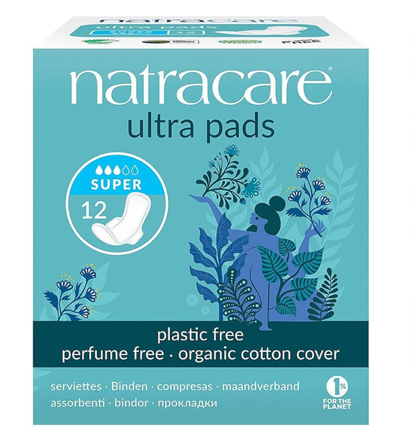 Natracare Serviette Ultra Super + Wings 12unités Maroc
