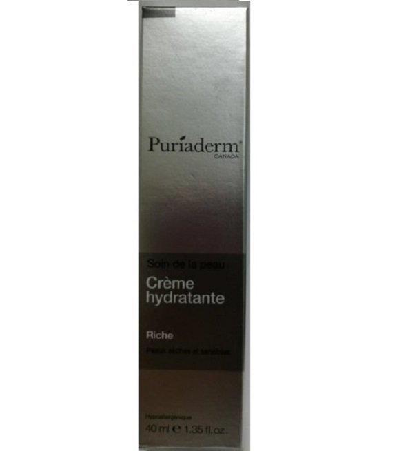 Puriaderm Soin de la Peau Crème Hydratante Riche 40ml Maroc