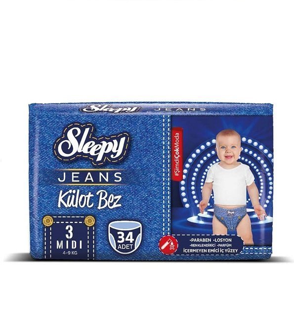 SLEEPY Jeans 3 Pants Midi 4-9kg/34 Pieces Maroc