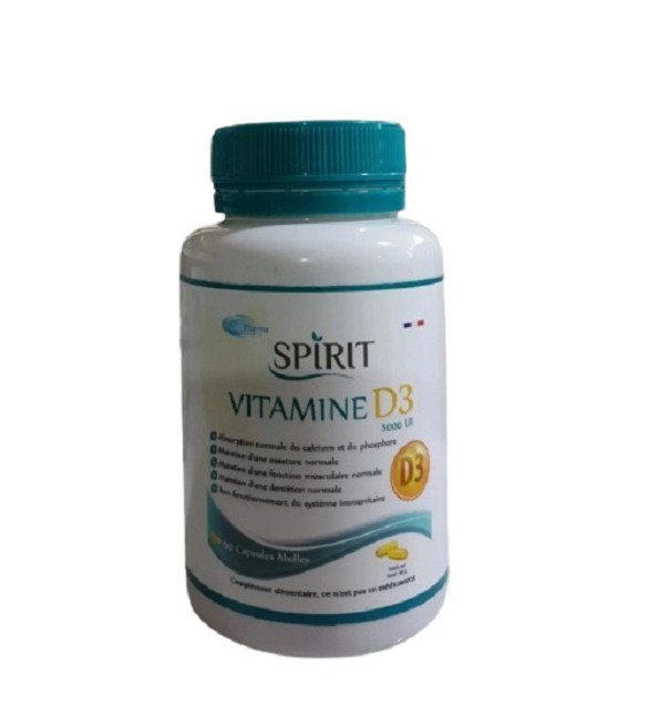 SPIRIT Vitamine d3 60 Capsules Maroc