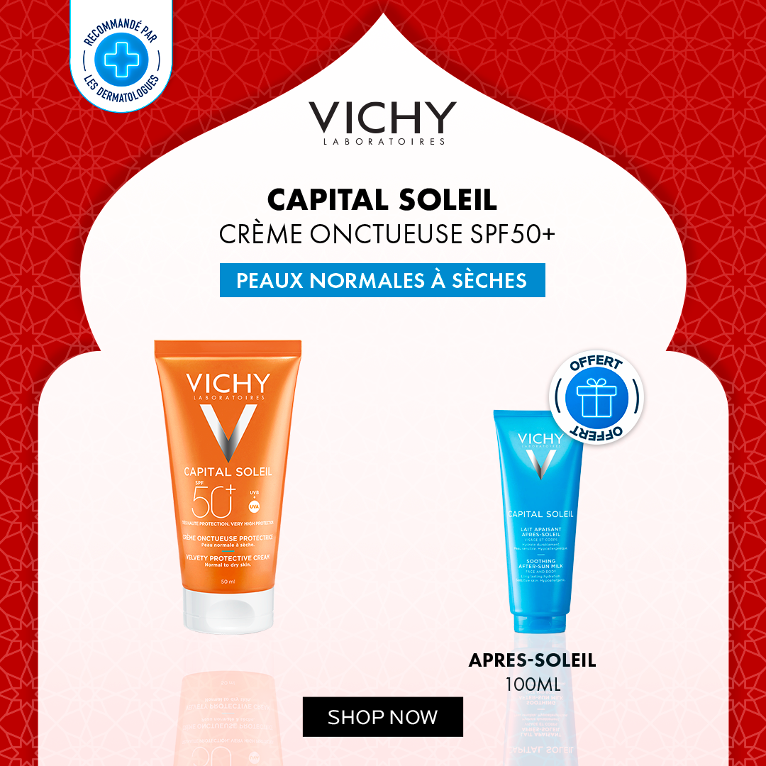 Vichy Capital Soleil Creme Onctueuse 50ml+ Apres Soleil 100ml Pack Maroc